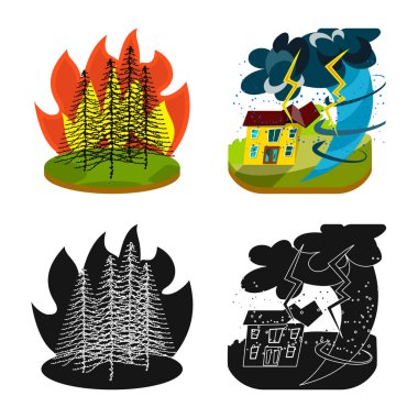 Hava ve sıkıntı logo vektör Illustration. Hava ve gürültüyle çarpmak hisse senedi vektör çizim koleksiyonu.