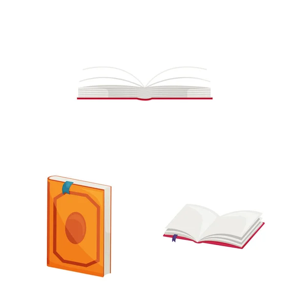 Conception vectorielle de la bibliothèque et de la librairie signe. Ensemble de bibliothèque et de la littérature stock symbole pour le web . — Image vectorielle