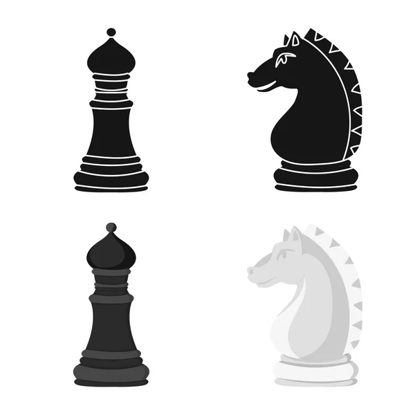 Geïsoleerde object van schaakmat en dunne symbool. Collectie van schaakmat en doel voorraad vectorillustratie. — Stockvector