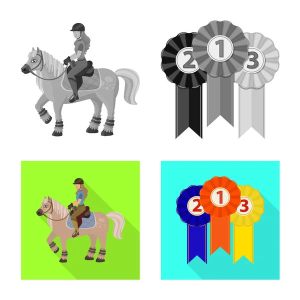 Ilustração vetorial do equipamento e símbolo de equitação. Coleta de equipamentos e símbolo de estoque de competição de web . — Vetor de Stock