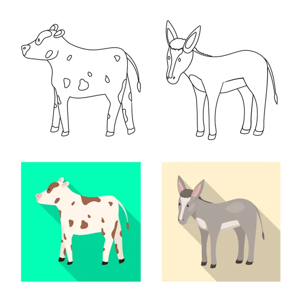 Vector illustration of breeding and kitchen sign. Collection of breeding and organic stock vector illustration. — Stock Vector