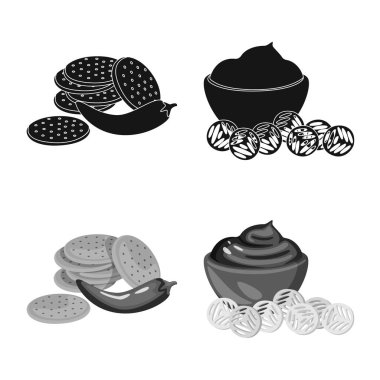 Tat ve daiç simge vektör tasarımı. Tat ve organik hisse senedi vektör çizim koleksiyonu.