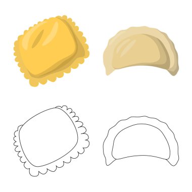 Ürünler ve pişirme işareti yalıtılmış nesne. Ürünler ve meze hisse senedi vektör çizim koleksiyonu.