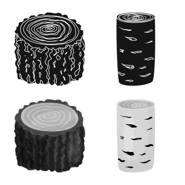 Ağaç ve ham simge vektör tasarımı. Ağaç ve inşaat hisse senedi simgesi için web topluluğu.