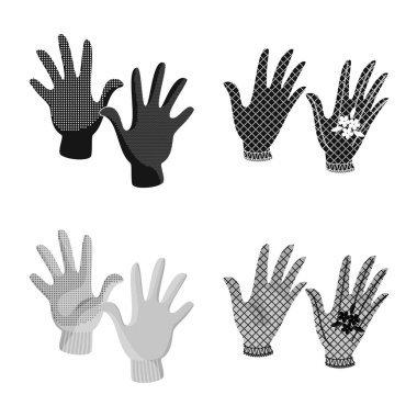 Siluet ve güvenlik logo vektör Illustration. Web için siluet ve konfor hisse senedi simgesi kümesi.