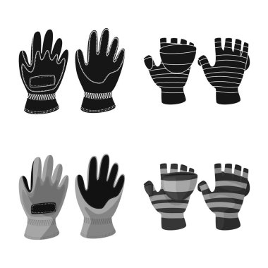 Siluet ve emanet logosu yalıtılmış nesne. Web için siluet ve konfor hisse senedi simgesi kümesi.