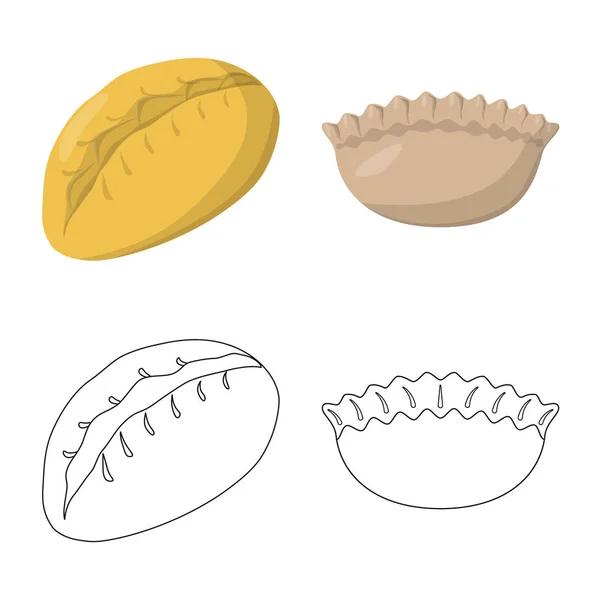 Diseño vectorial de productos e icono de la cocina. Colección de productos y aperitivo icono vectorial para stock . — Vector de stock