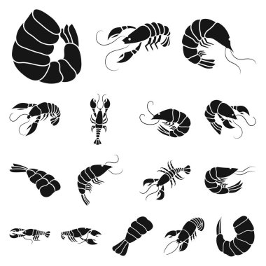 Et ve incelik logo vektör Illustration. Et ve yengeç stok vektör çizim seti.