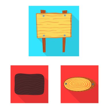 Ham ve ahşap simge vektör tasarımı. Ham kümesi ve web için orman hisse senedi simgesi.