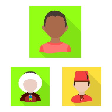 Ulus ve yarış simgesinin vektör tasarımı. Hisse senedi için ulus ve Kullanıcı vektörü simgesi kümesi.