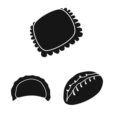 Mutfağı ve meze simge vektör Illustration. Hisse senedi için mutfak ve gıda vektör simge kümesi.