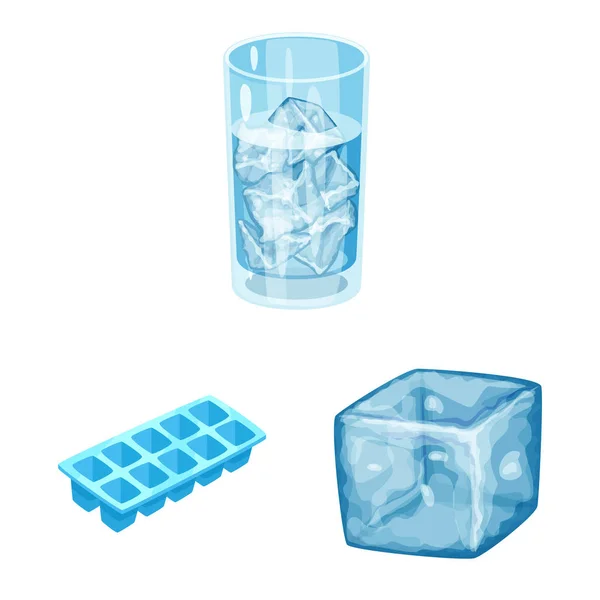 Oggetto isolato di gelo e logo dell'acqua. Set di gelo e simbolo stock bagnato per il web . — Vettoriale Stock