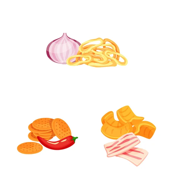 Az élelmiszer- és logó vektoros illusztráció. Élelmiszer- és fél tőzsdei szimbólum a web gyűjteménye. — Stock Vector