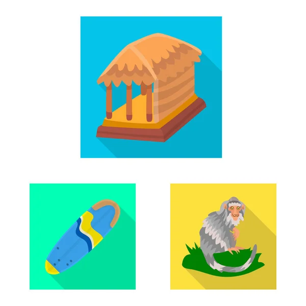 Ilustración vectorial del icono de los viajes y el turismo. Conjunto de viaje e icono de vector de isla para stock . — Vector de stock