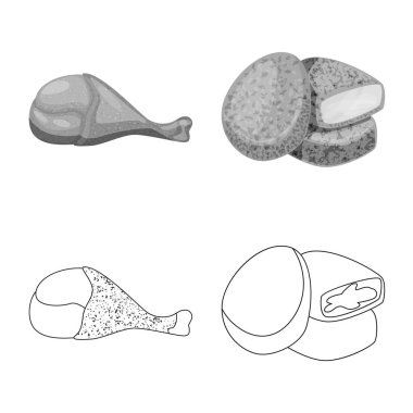 Ürün ve kümes hayvanları simge vektör Illustration. Web için ürün ve tarım hisse senedi simgesi kümesi.