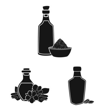 Petrol ve tarım işareti vektör tasarımı. Yağ ve cam stok vektör illüstrasyon koleksiyonu.