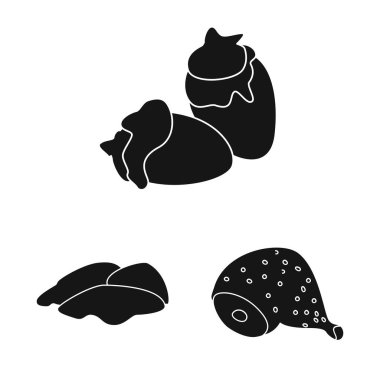 Restoran ve tarım simgesi vektör tasarımı. Restoran ve ham stok vektör illüstrasyon seti.