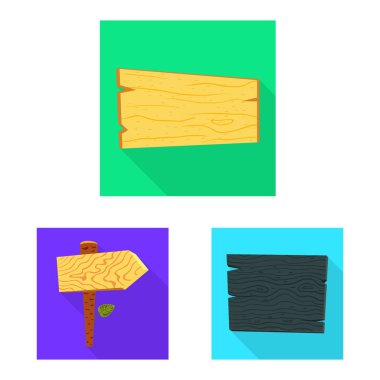 Ham ve ahşap sembolün vektör tasarımı. Stok için ham ve orman vektör simgesi kümesi.