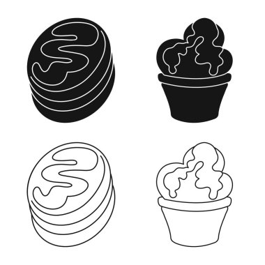 Şekerleme ve mutfak simge vektör Illustration. Şekerlemeler ve web için ürün hisse senedi simgesi.