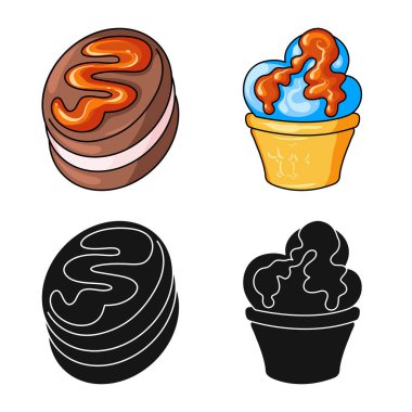 Şekerlemeler ve mutfak simge vektör tasarımı. Şekerleme ve ürün hisse senedi simgesi için web topluluğu.