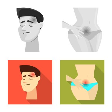 Hastane ve işleme logo vektör tasarımı. Hastane ayarla ve vektör simge stok için yardım.