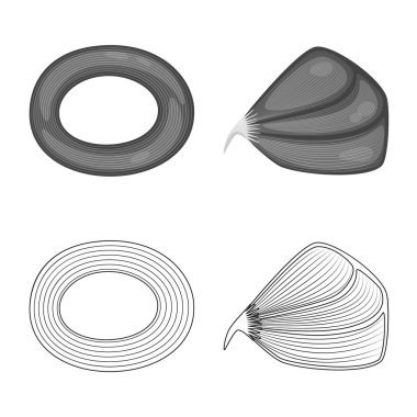 Lif ve kas işareti vektör tasarımı. Web için lif ve vücut hisse senedi simgesi kümesi.