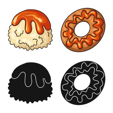 Şekerleme ve mutfak simge vektör Illustration. Şekerlemeler ve ürün stok vektör çizim koleksiyonu.