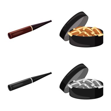 Çöp ve dur işareti vektör Illustration. Web için çöp ve alışkanlık hisse senedi simgesi kümesi.