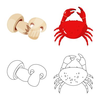 Tat ve ürün simge vektör Illustration. Tat ve hisse senedi simgesi web için pişirme.