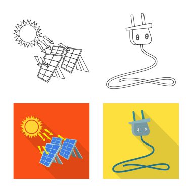 Yenilik ve teknoloji simge vektör tasarımı. Yenilik ve doğa hisse senedi simgesi web için set.