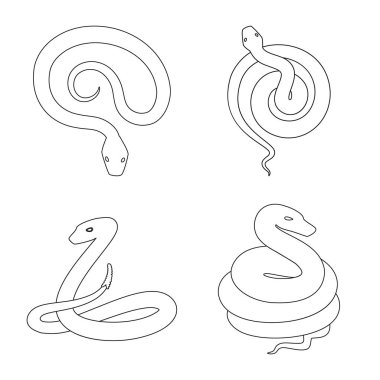 Zehir ve kötü simge vektör illüstrasyon. Stok için zehir ve ısırık vektör simgesi koleksiyonu.