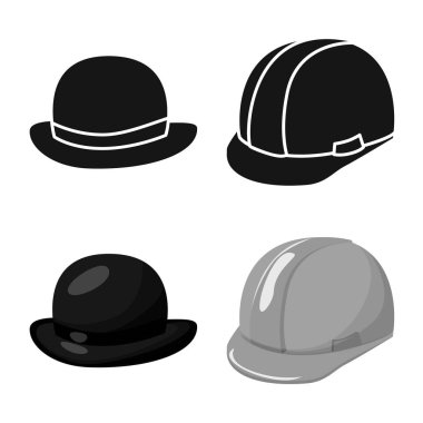 Giyim ve kap simge vektör Illustration. Giyim ve bere hisse senedi vektör çizim.