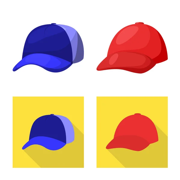 Conception vectorielle de vêtements et icône de casquette. Ensemble de vêtements et de béret symbole stock pour la toile . — Image vectorielle