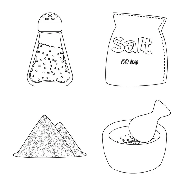 Ilustración vectorial de icono de sodio y mineral. Conjunto de símbolo de stock de sodio y cocina para web . — Archivo Imágenes Vectoriales