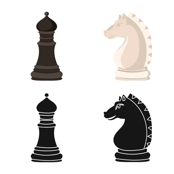 Vektorillustration von Schachmatt und dünnem Symbol. Sammlung von Schachmatt und Target Stock Vector Illustration. — Stockvektor