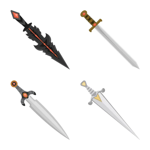 Ilustração vetorial do logotipo da espada e da adaga. Conjunto de espada e arma vetor ícone para estoque . — Vetor de Stock