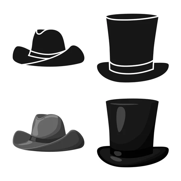 服装和帽子符号的矢量设计。服装和贝雷帽存货的汇集向量例证. — 图库矢量图片