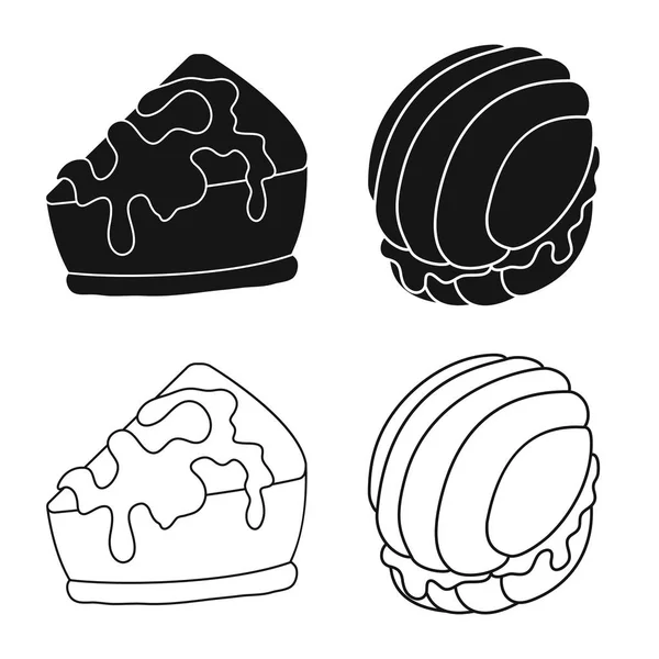 Illustration vectorielle de la confiserie et symbole culinaire. Ensemble de confiseries et symbole de stock de produits pour le web . — Image vectorielle