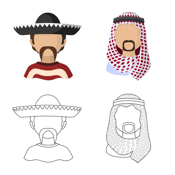 Ilustración vectorial de imitador y símbolo residente. Colección de imitador y símbolo de stock cultural para web . — Vector de stock