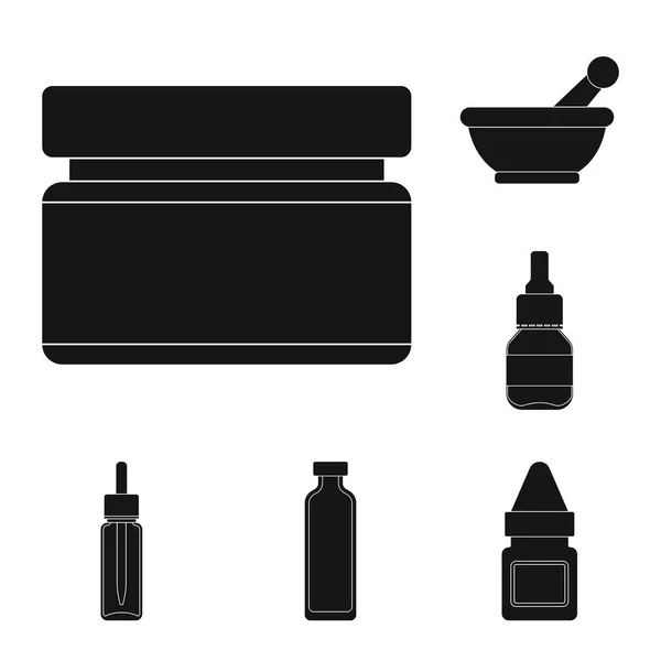 Illustrazione vettoriale del trattamento e logo benessere. Raccolta di icone vettoriali di trattamento e farmaceutiche per magazzino . — Vettoriale Stock