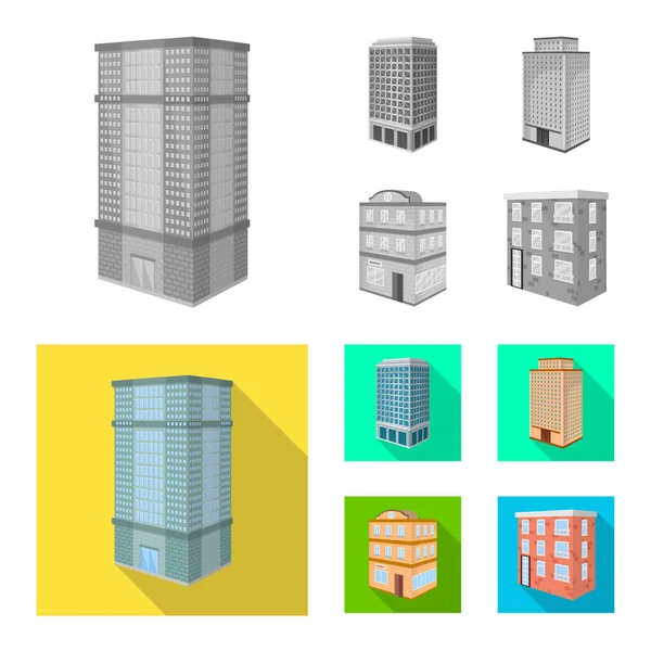 Ilustração vetorial do símbolo de construção e construção. Coleção de construção e ícone do vetor imobiliário para estoque . — Vetor de Stock