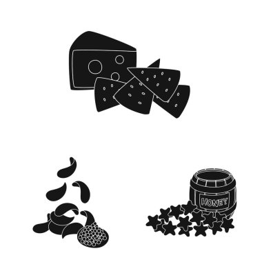 Madde ve organik sembol vektör tasarımı. Stok için bileşen ve ürün vektör simgesi kümesi.