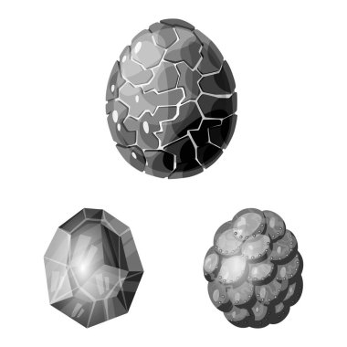 Canavar ve fantezi işareti Vektör illüstrasyon. Canavar ve büyük stok vektör illüstrasyon seti.