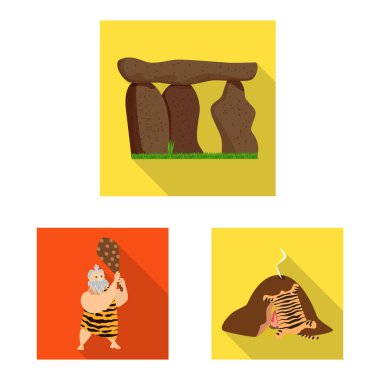 Evrim ve tarih öncesi simgesi yalıtılmış nesne. Hisse senedi için evrim ve geliştirme vektör simge kümesi.