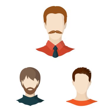 Avatar ve kukla simge vektör tasarımı. Hisse senedi için avatar ve şekil vektör simge kümesi.