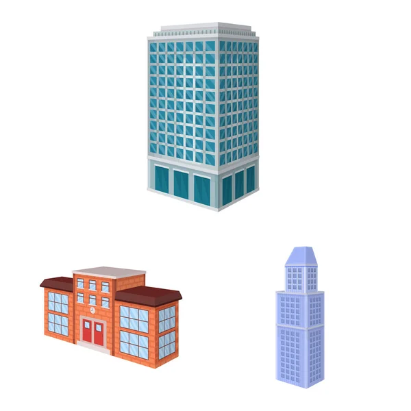 Ilustración vectorial de la ciudad y el logotipo de construcción. Colección de ciudad y apartamento símbolo de stock para web . — Archivo Imágenes Vectoriales