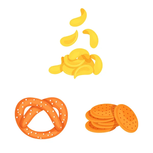 Illustration vectorielle de la nourriture et icône croquante. Ensemble d'icône vectorielle de nourriture et de saveur pour stock . — Image vectorielle