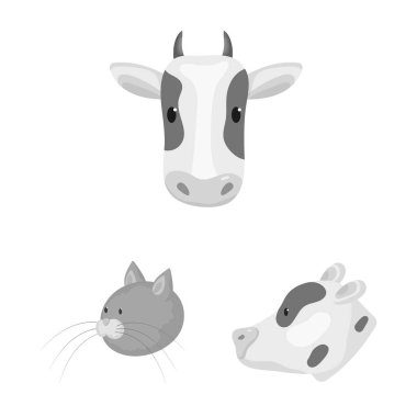 Kırsal ve çiftlik sembolü vektör tasarımı. Web için kırsal ve damızlık stok sembolü seti.