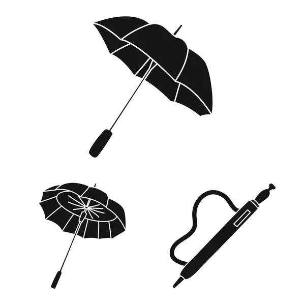 Ilustração vetorial de clima e símbolo chuvoso. Conjunto de clima e vetor de chuva ícone para estoque . — Vetor de Stock