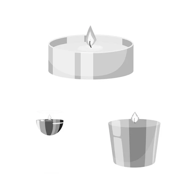 Diseño vectorial del icono de parafina y fuego. Conjunto de parafina y símbolo de stock de decoración para web . — Vector de stock